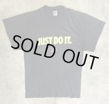 画像: 90'S NIKE "JUST DO IT." 銀タグ シングルステッチ 両面プリント Tシャツ ブラック USA製 (VINTAGE)