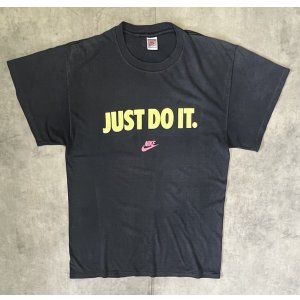画像: 90'S NIKE "JUST DO IT." 銀タグ シングルステッチ 両面プリント Tシャツ ブラック USA製 (VINTAGE)