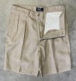 画像3: 90'S RALPH LAUREN ツープリーツ リネンショーツ ベージュ USA製 (MINT CONDITION)
