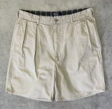画像: 90'S RALPH LAUREN "クレストロゴ" ツープリーツ チノショーツ ベージュ USA製 (VINTAGE)