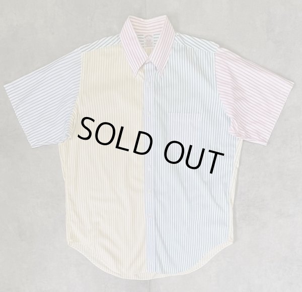 画像1: 90'S BROOKS BROTHERS "FUN SHIRT" ポプリン 半袖 BDシャツ クレイジーパターン/ストライプ USA製 (VINTAGE)