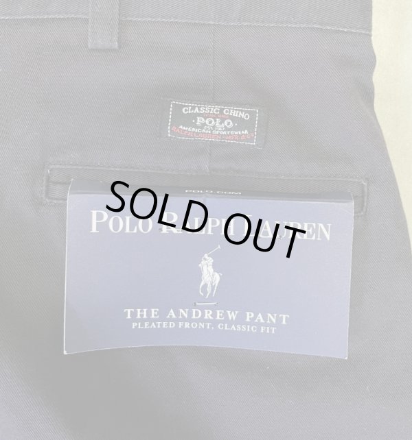 画像5: 90'S RALPH LAUREN "ANDREW PANT" ツープリーツ チノパンツ ネイビー (DEADSTOCK)