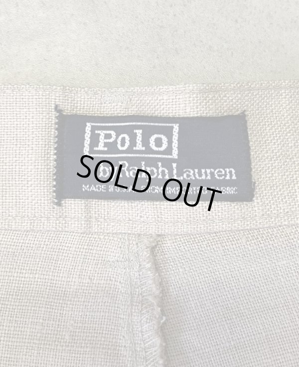 画像2: 90'S RALPH LAUREN ツープリーツ リネンショーツ ベージュ USA製 (MINT CONDITION)
