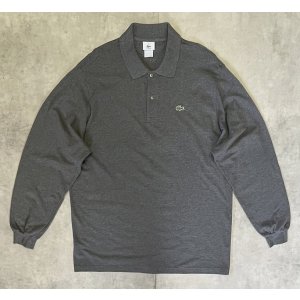 画像: 90'S CHEMISE LACOSTE 長袖 ポロシャツ ダークグレーヘザー フランス製 (VINTAGE)
