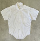 画像: 60'S 2X2 ポプリンジャガード 半袖 シャツ ホワイト (VINTAGE)