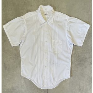 画像: 60'S 2X2 ポプリンジャガード 半袖 シャツ ホワイト (VINTAGE)