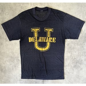 画像: 80'S DELAWARE トライブレンド シングルステッチ 半袖 Tシャツ ダークネイビー (VINTAGE)