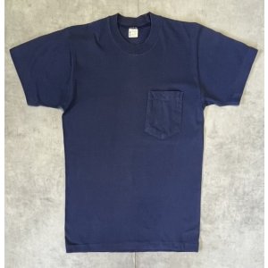 画像: 70'S TOWNCRAFT シングルステッチ 耳付きポケット 半袖 Tシャツ ネイビー (VINTAGE)