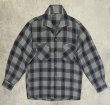 画像1: 60'S UNKNOWN レーヨンギャバ 長袖 オープンカラーシャツ チェック柄 (VINTAGE)