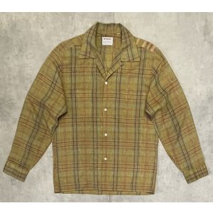 画像: 70'S McGREGOR "SCOTSET" リネン 長袖 オープンカラーシャツ チェック柄 (VINTAGE)