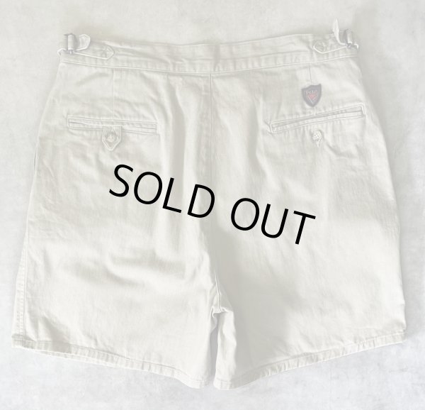 画像5: 90'S RALPH LAUREN "クレストロゴ" ツープリーツ チノショーツ ベージュ USA製 (VINTAGE)