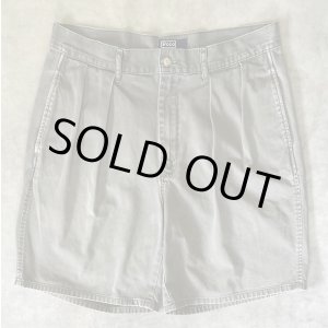 画像: 90'S RALPH LAUREN "ボックスロゴ" ツープリーツ チノショーツ カーキ USA製 (VINTAGE)
