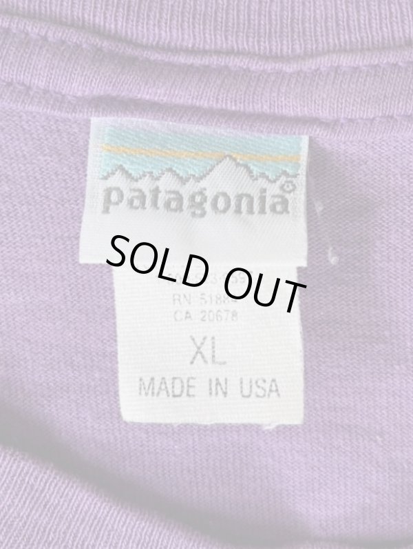 画像2: 90'S PATAGONIA "白タグ" シングルステッチ 半袖 Tシャツ パープル USA製 (VINTAGE)
