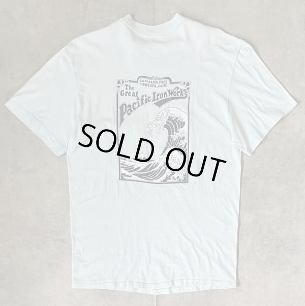 画像1: 70'S THE GREAT PACIFIC IRON WORKS シングルステッチ 半袖 ポケット付き Tシャツ サックスブルー USA製 (VINTAGE)