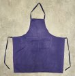 画像1: ユーロヴィンテージ コットンツイル ポケット付き エプロン ナス紺 (VINTAGE)