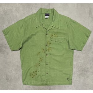 画像: 05'S PATAGONIA "RHYTHM" ヘンプ/ポリ 刺繍入り 半袖 オープンカラーシャツ (VINTAGE)
