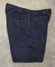 画像4: 90'S RALPH LAUREN "クレストロゴ" ツープリーツ チノショーツ ネイビー USA製 (VINTAGE)