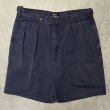 画像1: 90'S RALPH LAUREN "クレストロゴ" ツープリーツ チノショーツ ネイビー USA製 (VINTAGE)