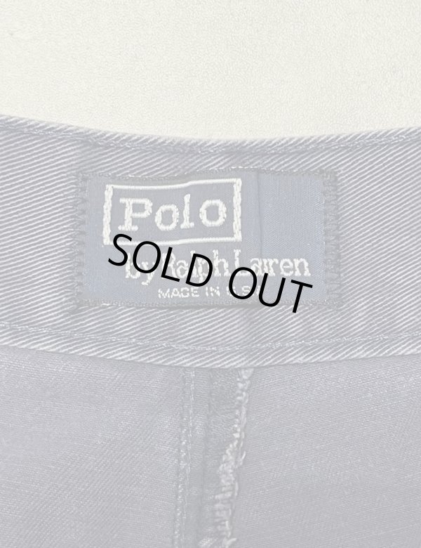 画像2: 90'S RALPH LAUREN "クレストロゴ" ツープリーツ チノショーツ ネイビー USA製 (VINTAGE)