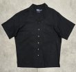 画像1: 90'S RALPH LAUREN "CALDWELL" シルク/コットン ロゴ無し 半袖 オープンカラーシャツ ブラック (VINTAGE)