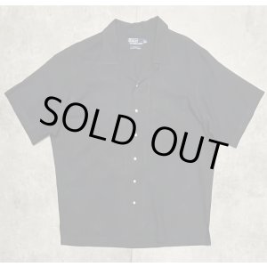画像: 90'S RALPH LAUREN "CALDWELL" シルク/コットン ロゴ無し 半袖 オープンカラーシャツ ブラック (VINTAGE)