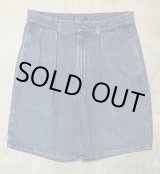 画像: 90'S RALPH LAUREN "ボックスロゴ" ツープリーツ デニムショーツ インディゴ USA製 (VINTAGE)