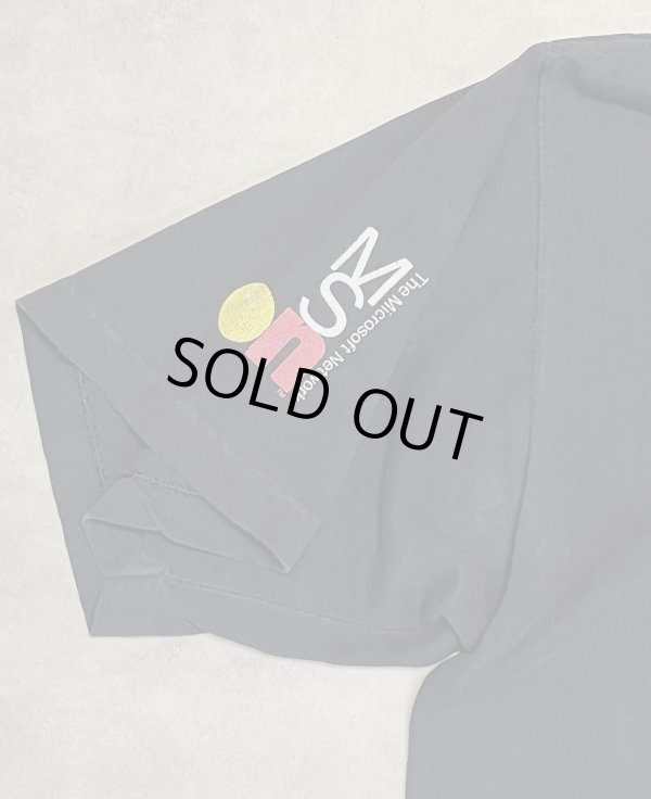 画像4: 90'S MSN (THE MICROSOFT NETWORK) シングルステッチ 両面＋袖プリント 半袖 Tシャツ ブラック USA製 (VINTAGE)