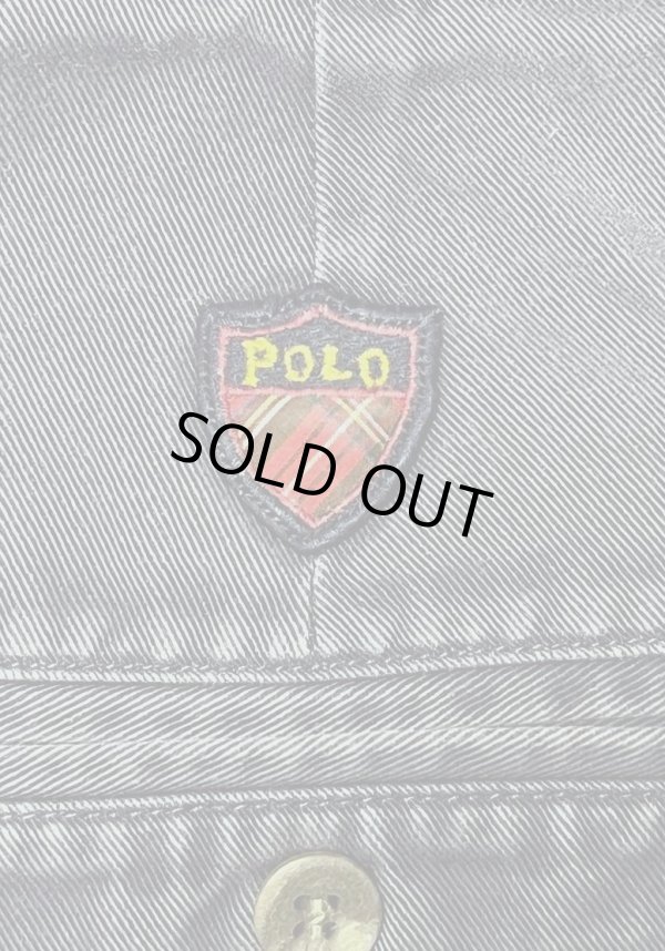 画像7: 90'S RALPH LAUREN "クレストロゴ" ツープリーツ チノショーツ ネイビー USA製 (VINTAGE)