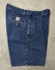画像4: 90'S RALPH LAUREN "ボックスロゴ" ツープリーツ デニムショーツ インディゴ USA製 (VINTAGE)