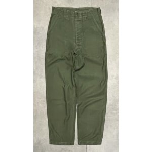 画像: 60'S アメリカ軍 US ARMY "OG107" コットンサテン 平ボタン ベイカーパンツ ミリタリーグリーン (VINTAGE)