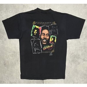 画像: 90'S BOB MARLEY 両面プリント シングルステッチ 半袖 Tシャツ ブラック USA製 (VINTAGE)