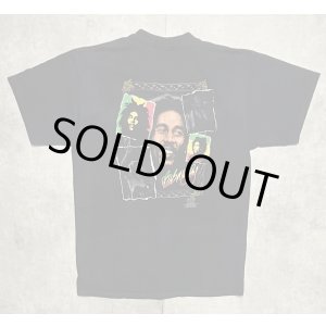 画像: 90'S BOB MARLEY 両面プリント シングルステッチ 半袖 Tシャツ ブラック USA製 (VINTAGE)