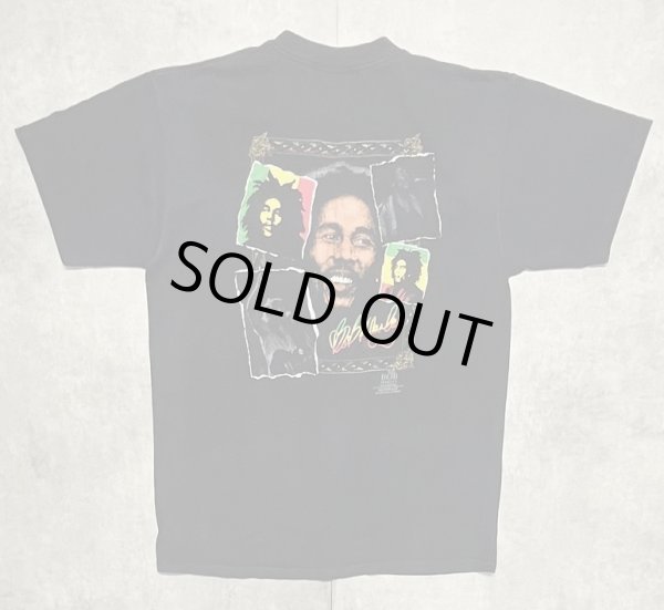 画像1: 90'S BOB MARLEY 両面プリント シングルステッチ 半袖 Tシャツ ブラック USA製 (VINTAGE)