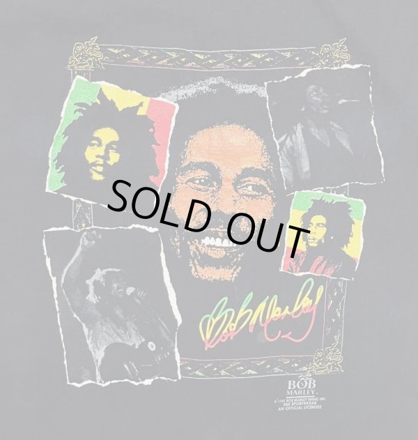 画像2: 90'S BOB MARLEY 両面プリント シングルステッチ 半袖 Tシャツ ブラック USA製 (VINTAGE)
