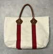 画像8: 80'S LL Bean 単色タグ レザーハンドル キャンバス トートバッグ レッド/オフホワイト USA製 (VINTAGE)