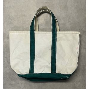 画像: 80'S LL Bean 2色タグ キャンバス トートバッグ グリーン/オフホワイト USA製 (VINTAGE)