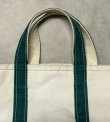 画像4: 80'S LL Bean 2色タグ キャンバス トートバッグ グリーン/オフホワイト USA製 (VINTAGE)