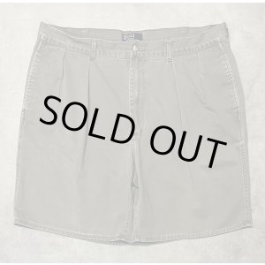 画像: 90'S RALPH LAUREN "ボックスロゴ" ツープリーツ チノショーツ カーキ USA製 (VINTAGE)