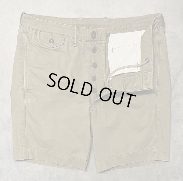 画像2: RRL ボタンフライ ミリタリーチノショーツ タン (USED)