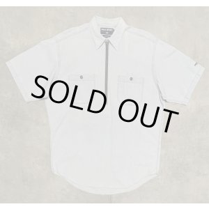 画像: 90'S RALPH LAUREN POLO SPORT チンスト付き ハーフジップ 半袖 シャンブレーシャツ ブルー (VINTAGE)