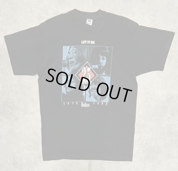 画像1: 90'S THE BEATLES "LET IT BE 25YEARS" シングルステッチ 両面プリント 半袖 Tシャツ ブラック USA製 (VINTAGE)