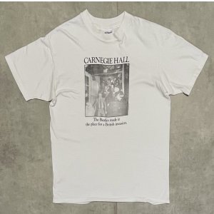 画像: 90'S THE BEATLES "CARNEGIE HALL" シングルステッチ 両面プリント 半袖 Tシャツ ホワイト USA製 (VINTAGE)