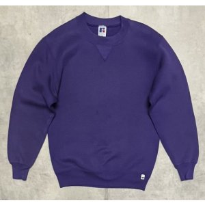 画像: 90'S RUSSELL ATHLETIC 前Vガゼット付き クルーネック スウェットシャツ グレープ USA製 (VINTAGE)