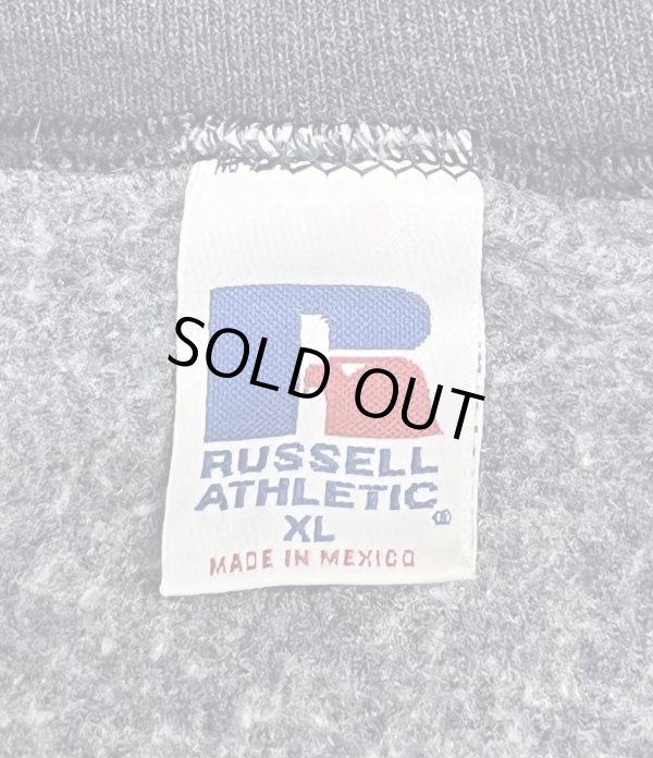 画像2: 90'S RUSSELL ATHLETIC 前Vガゼット付き クルーネック スウェットシャツ ネイビーヘザー メキシコ製 (VINTAGE)