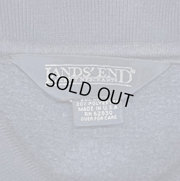 画像2: 90'S LANDS' END 三角タグ 襟付き スウェットシャツ ネイビー USA製 (VINTAGE)
