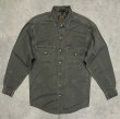 画像1: 90'S EDDIE BAUER "ELKHORN TWILL" 黒タグ ワークシャツ カーキ USA製 (VINTAGE)