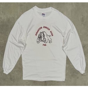 画像: 90'S SIKESTON JUNIOR HIGH 両面プリント 長袖 Tシャツ ホワイト (VINTAGE)