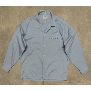 画像: 60'S PILGRIM コットン100% オープンカラーシャツ ライトブルー (VINTAGE)