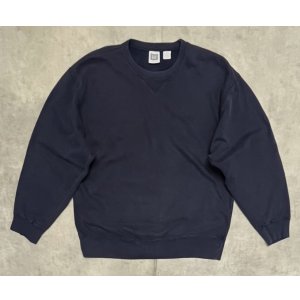画像: 90'S GAP 旧タグ ヘビーウエイト 前Vガゼット付き スウェットシャツ ネイビー (VINTAGE)