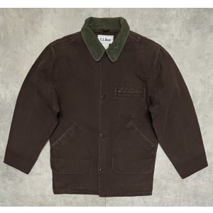 画像: 90'S LL Bean 襟コーデュロイ ダック カバーオール ダークブラウン (VINTAGE)